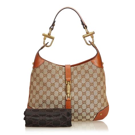 gucci brown leather hobo bag